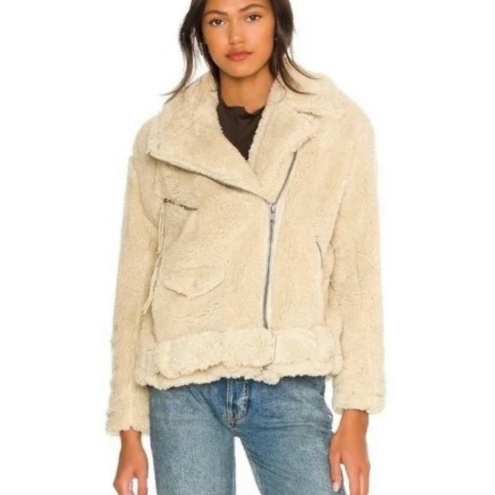 Free People Cream Sherpa Jacket